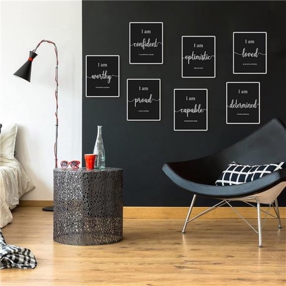 9 Pieces Inspirational Motivational Wall Art Decor, Daily Positive Affirmations - Picture 3 of 8